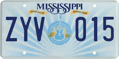 MS license plate ZYV015