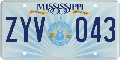 MS license plate ZYV043