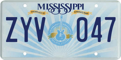 MS license plate ZYV047