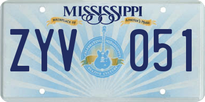 MS license plate ZYV051