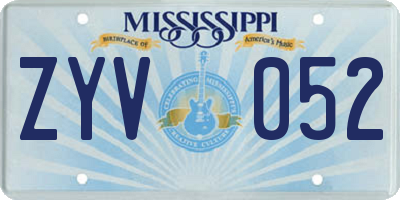 MS license plate ZYV052