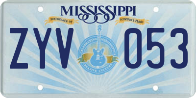 MS license plate ZYV053