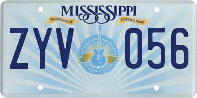 MS license plate ZYV056