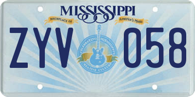 MS license plate ZYV058