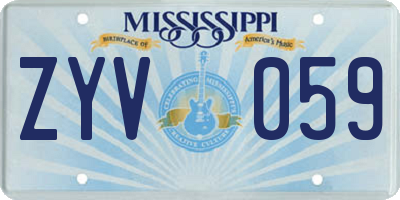 MS license plate ZYV059