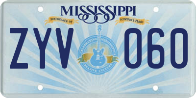 MS license plate ZYV060