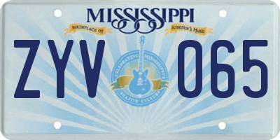 MS license plate ZYV065