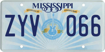 MS license plate ZYV066