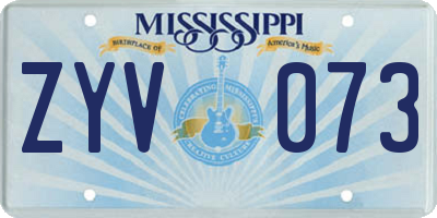 MS license plate ZYV073