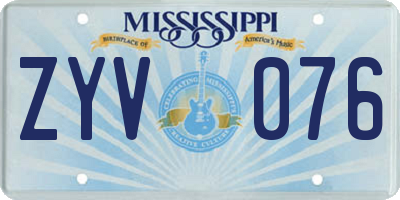 MS license plate ZYV076