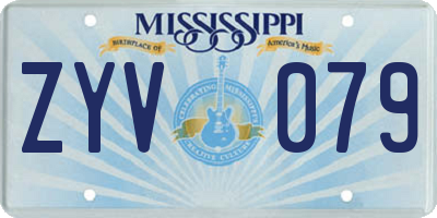 MS license plate ZYV079
