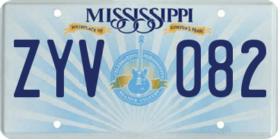 MS license plate ZYV082