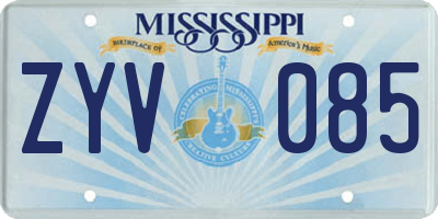 MS license plate ZYV085