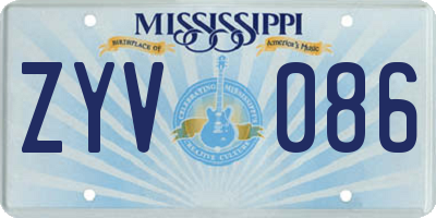 MS license plate ZYV086