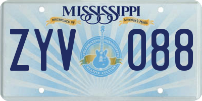 MS license plate ZYV088