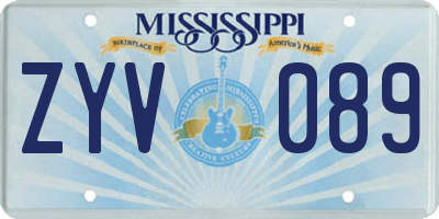 MS license plate ZYV089