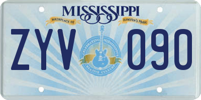 MS license plate ZYV090