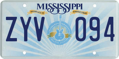 MS license plate ZYV094