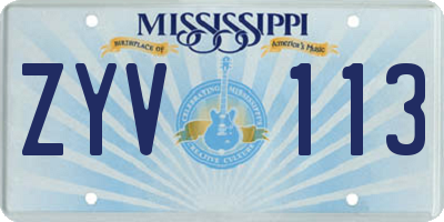 MS license plate ZYV113