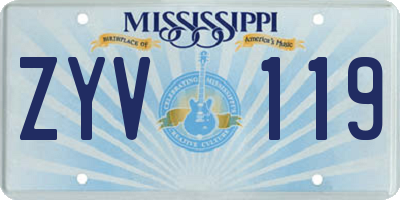 MS license plate ZYV119