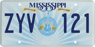 MS license plate ZYV121