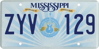 MS license plate ZYV129