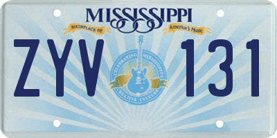 MS license plate ZYV131
