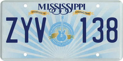 MS license plate ZYV138