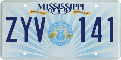 MS license plate ZYV141