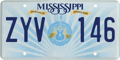 MS license plate ZYV146