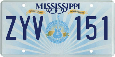 MS license plate ZYV151