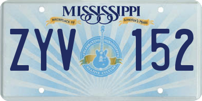 MS license plate ZYV152