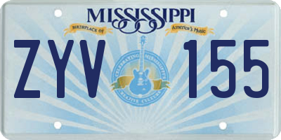 MS license plate ZYV155