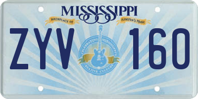 MS license plate ZYV160