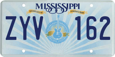 MS license plate ZYV162