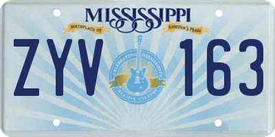 MS license plate ZYV163