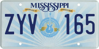 MS license plate ZYV165