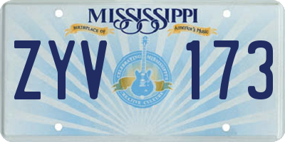 MS license plate ZYV173