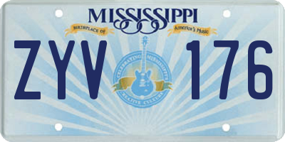 MS license plate ZYV176