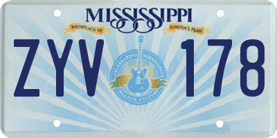 MS license plate ZYV178