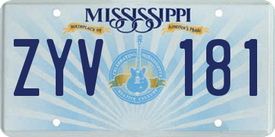 MS license plate ZYV181