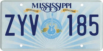 MS license plate ZYV185