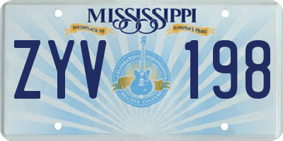 MS license plate ZYV198