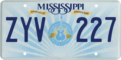 MS license plate ZYV227