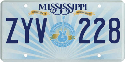 MS license plate ZYV228