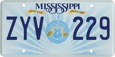 MS license plate ZYV229