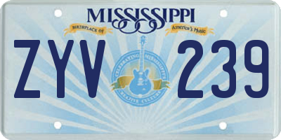 MS license plate ZYV239