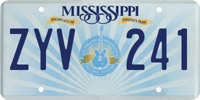 MS license plate ZYV241