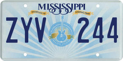 MS license plate ZYV244