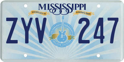 MS license plate ZYV247
